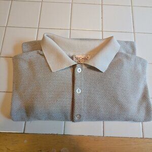 St. Croix  Knits: Men's LS sweater tanish...Large